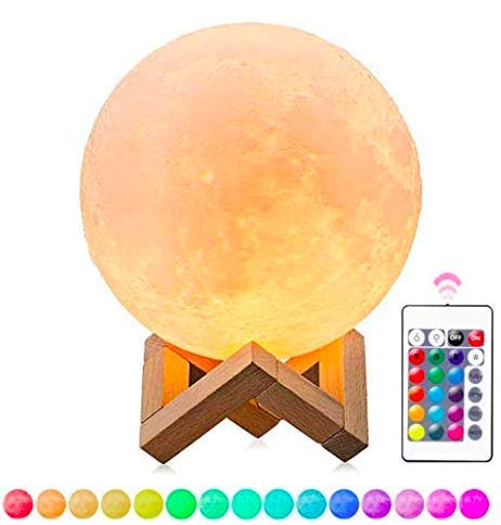 INNER PEACE Moon Lamp, Premium LED 16color Night Light, Night Light for Kids, 4.6 Inch (12cm) 3D Moon Light, Mood Light for Couples