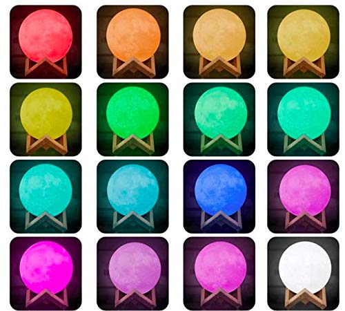 INNER PEACE Moon Lamp, Premium LED 16color Night Light, Night Light for Kids, 4.6 Inch (12cm) 3D Moon Light, Mood Light for Couples