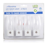 Maxxima MLN-16 LED Plug in Night Light with Auto Dusk to Dawn Sensor, 5 Lumens (pack of 4)