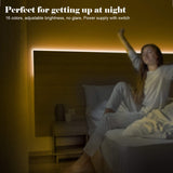 Bed Backlights, Led Night Light, 4.92ft Led Strip Lights with Switch Power Supply and Remote, 16 Colors Changing Strip Lights, RGB Night Light for Kids, Room, Bedroom, Mood Lighting Bedside Led Lights