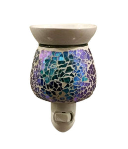 Relaxus Aroma Sparkle 2 in 1 Plug-In Essential Oil Night Light Diffuser: Crackle Glass (Blue)
