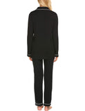 Ekouaer Pajamas Set Long Sleeve Sleepwear Womens Button Down Nightwear Soft Pj Lounge Sets XS-XXL