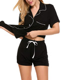 Ekouaer Pajamas Set Short Sleeve Sleepwear Womens Button Down Nightwear Soft Pj Lounge Sets XS-XXL