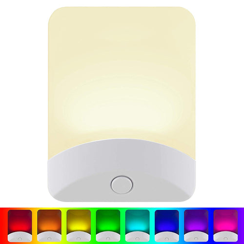 GE Color-Changing LED Night Light, Plug-in, Dusk-to-Dawn, Home Décor, Great for Kids, Ideal for Bedroom, Bathroom, Nursery, Kitchen, Basement, White Base, 34693