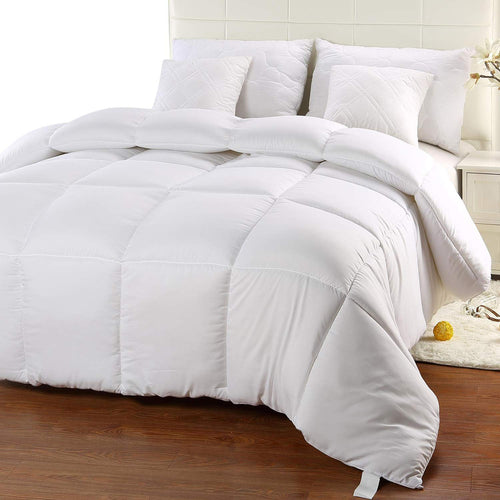 Utopia Bedding Comforter Duvet Insert - Quilted Comforter with Corner Tabs - Box Stitched Down Alternative Comforter (Queen, White)