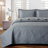 Mellanni Bedspread Coverlet Set Charcoal - Comforter Bedding Cover - Oversized 3-Piece Quilt Set (King/Cal King, Gray)