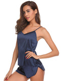 Ekouaer Sleepwear Womens Sexy Lingerie Satin Pajamas Cami Shorts Set Nightwear