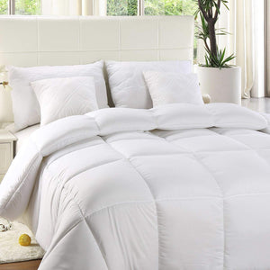 Utopia Bedding Comforter Duvet Insert - Quilted Comforter with Corner Tabs - Box Stitched Down Alternative Comforter (Queen, White)