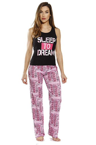 Just Love 100% Cotton Women Pajama Ribbed Tank & Jersey Pant Sets
