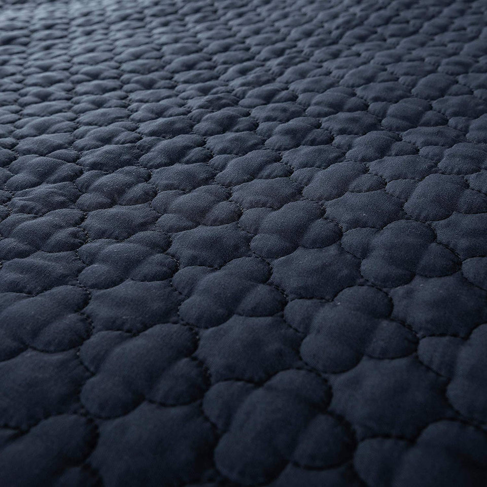 Tempcore Quilt Set Coverlet Full/Queen Size Navy Blue 3 Piece, Hypoallergenic Microfiber Lightweight Soft Bedspread for All Season,Full/Queen Navy Blue,(1 Quilt,2 Shams)