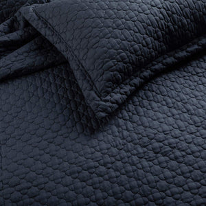 Tempcore Quilt Set Coverlet Full/Queen Size Navy Blue 3 Piece, Hypoallergenic Microfiber Lightweight Soft Bedspread for All Season,Full/Queen Navy Blue,(1 Quilt,2 Shams)