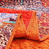 Exclusivo Mezcla 100% Cotton 3-Piece Rich Printed Boho Quilt Set, Reversible& Decorative - Full/Queen