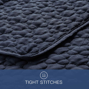 Tempcore Quilt Set Coverlet Full/Queen Size Navy Blue 3 Piece, Hypoallergenic Microfiber Lightweight Soft Bedspread for All Season,Full/Queen Navy Blue,(1 Quilt,2 Shams)