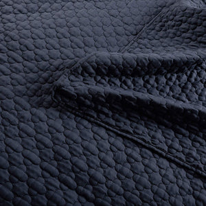 Tempcore Quilt Set Coverlet Full/Queen Size Navy Blue 3 Piece, Hypoallergenic Microfiber Lightweight Soft Bedspread for All Season,Full/Queen Navy Blue,(1 Quilt,2 Shams)